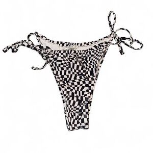 Wild fable black & white checkered high waisted tie bikini bottoms - Size S